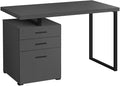 Computer Desk Home Office Laptop Left Right Set up Storage Drawers 48 l Work Grey Laminate Black Metal Contemporary Modern FH530