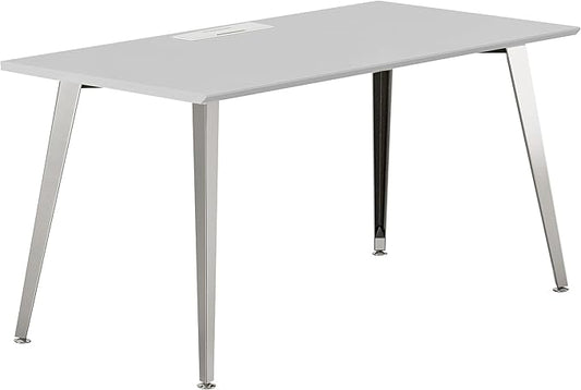 Branch Office Desk - Modern Home Office Desk - Efficient Cable Management and Fast Assembly - Compact Workstation for Home or Apartment - 48” Fog Top - Mirror Base
