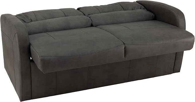 RecPro Charles 65 Jack Knife RV Sleeper Sofa with Arms | RV Furniture | Zero Wall Hugger (Gunmetal)