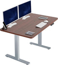 VIVO Electric 48 x 30 in Standing Desk Memory Height Adjustment 1B Series Holds 220 lbs One-Piece Dark Walnut Top Gray Frame DESK-KIT-1G5D
