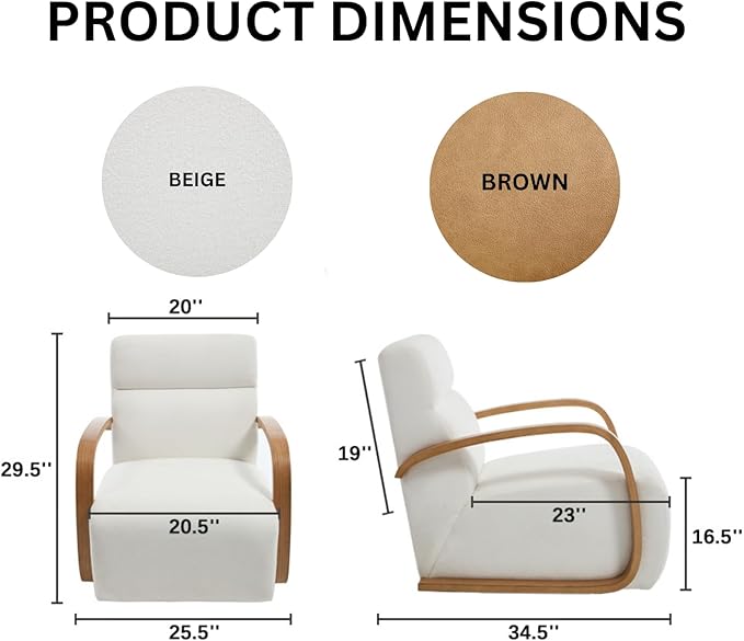 Swivel Accent Living Room Chairs Set of 2 Upholstered Single Sofa Chair Faux Leather Armchair with Solid Metal Base Comfy Reading Side Chair for Bedroom Home Office Corner Brown PU