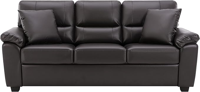 Morden Fort Faux Leather Sofa Couch Modern Luxury and Comfy Furniture Sleeper Couches for Living Room Apartment Office Lounge Room