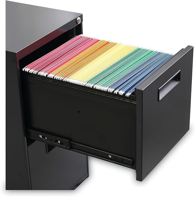 Alera PAFFCH Two-Drawer Metal Pedestal File 14 7/8w x 19-1/8d x 27-3/4h Charcoal