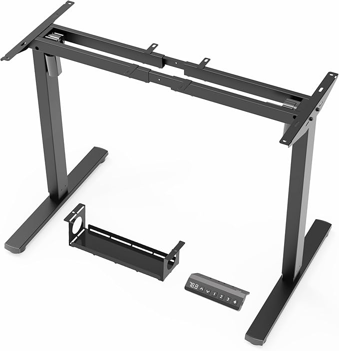 Standing Desk Frame with 330lbs Powerful Dual Motor Electric Adjustable Height Computer Desk Legs Sit Stand Up Desk Base with Memory Controller for Home Office BlackED04NB (Frame Only)