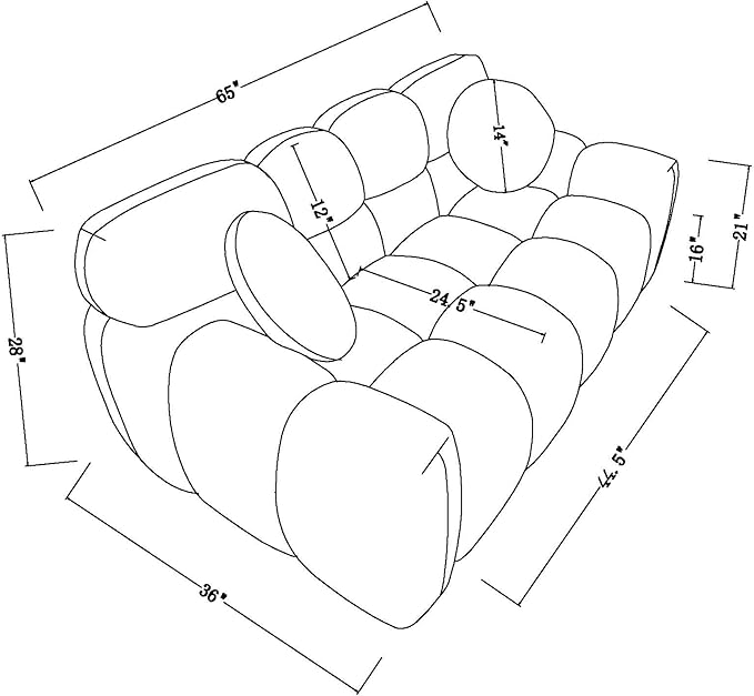 kevinplus 65'' Loveseat Boucle Sofa Couch for Living Room Modern Contemporary 2-Seat Upholstered Cloud Sofa Couch for Apartment Bedroom Dorm Small Space Boucle Fabric Green