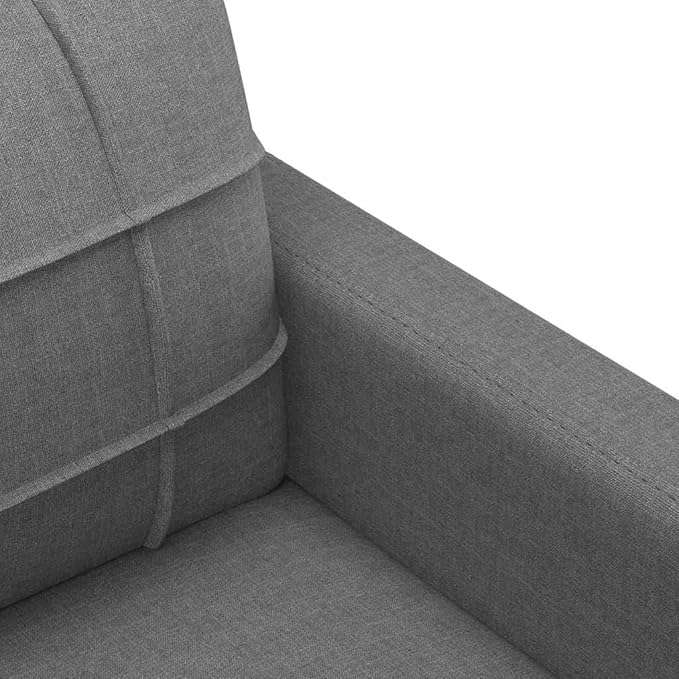 vidaXL Dark Gray 2-Seater Sofa with Polyester Fabric Metal Frame and Comfortable Padding - Compact Design for Modern Home Styles