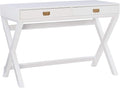 Linon Connor White Writing Desk with Two Drawers