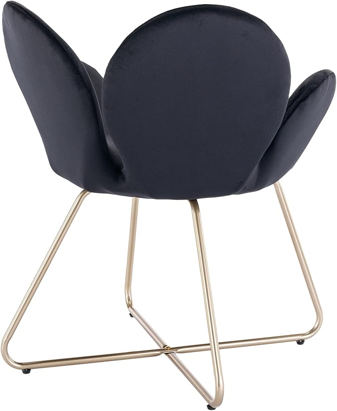 Modern Velvet Accent Chair Comfy Cute Upholstered Vanity Desk Chair w/Metal Legs Soft CushionArmchair for Living Room 2PC/Set