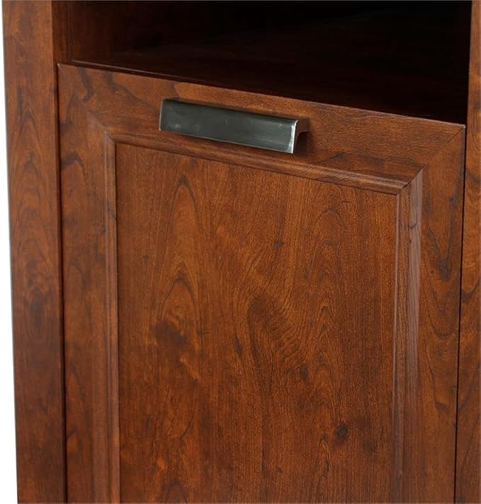 Pemberly Row Contemporary Executive Desk 71 Wide Two-Tone Brown Finish Transitional Style with Cabinet and Shelf Cord Management for Home Office Workspace
