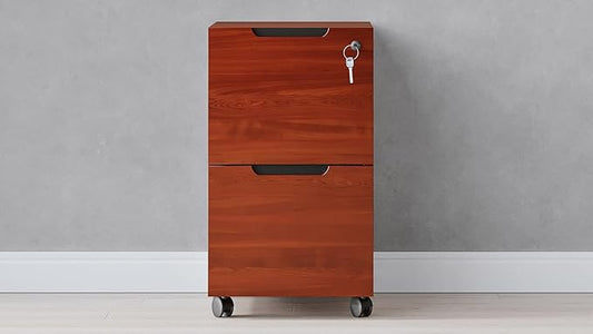ZURI Hayes Modern 2 Drawer Mobile Legal and Letter Filling Pedestal - Light