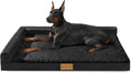 Patas Lague Orthopedic Dog Bed Large Sized Dog 36''X24'' Waterproof L Bolster Medium Pet Sofa Beds with Removable Washable Cover Soft Comfortable Pet Couch Crate Mat with Nonskid Bottom Black
