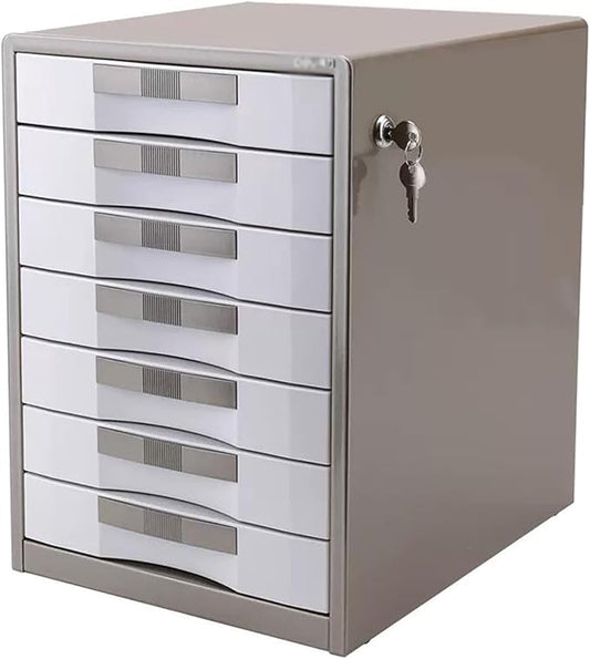 File Cabinet 7-Shelf Metal Desktop Filing Cabinet Locking 7-Shelf File Cabinet Office Data Organiser Storage Boxes (Color : B)
