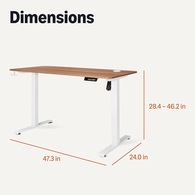 Amazon Basics Electric Standing Desk Height Adjustable Home Office Desk White/Oak Effect