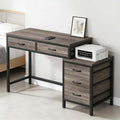 Computer Desk with Adjustable Position Drawers Gray Gaming Desk with Storage Compact Home Office Desks Vanity Desks Without Mirror for Bedroom/Study Writing