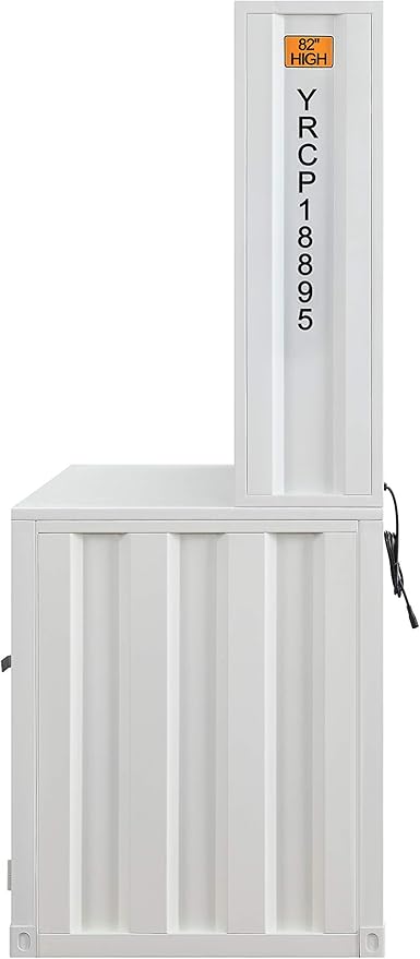 White 1-Door Writing Desk with Hutch for Home Office | Storage Desk with Open Compartment and Adjustable Shelf