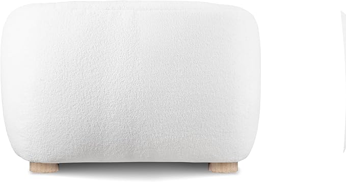 Furniture of America Amara Modern Boucle Arm Chair with Sloped Armrests and High Density Foam Wooden Comfortable Couch for Living Room Office Oeko TEX Certified White
