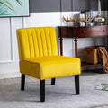 Mid Century Modern Accent Chairs Set of 2 with Minimalist Design Elegant Velvet Upholstery and Solid Wood Legs Ideal for Living Room or Bedroom Yellow