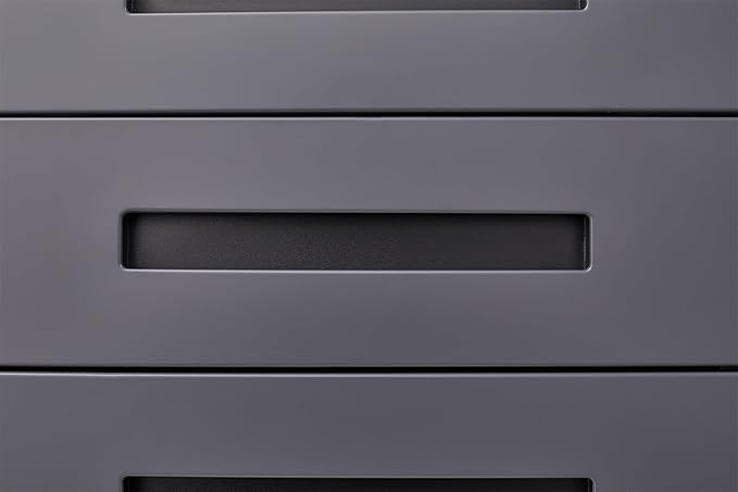 3 Drawer Small File Cabinet with Lock Under Desk Locking Storage Cabinet Organizer for Home Office Mobile Filing Cabinets with 5-Wheel DesignDarkgrey