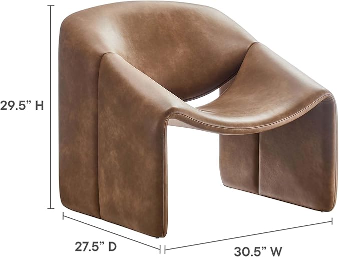 Modway EEI-6768-BRN Vivi Vegan Leather Accent Chair Brown