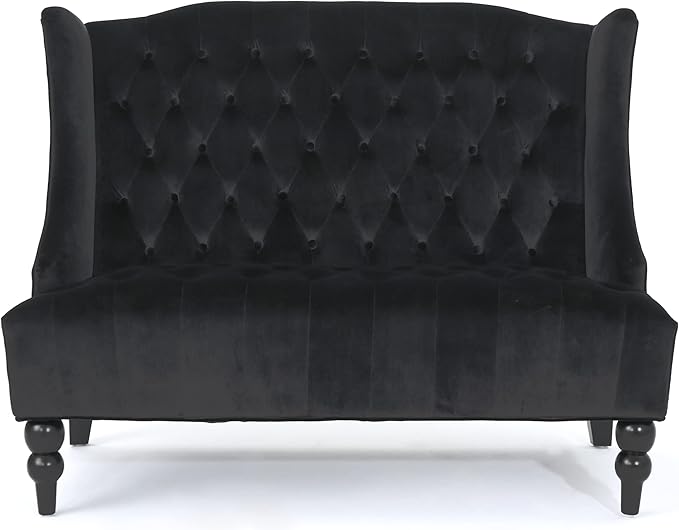 Merax Loveseat Sofa Classic 2 Seater Couch for Living Room Bedroom Office Black