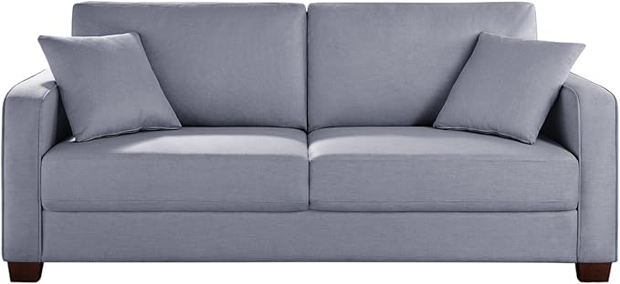 VANOMi Loveseat Couches for Living Room Modern Sofas &amp Couches with Cushion &amp 2 Pillow Comfy Linen Loveseat Sofa for Small Space Office Apartment Light Grey
