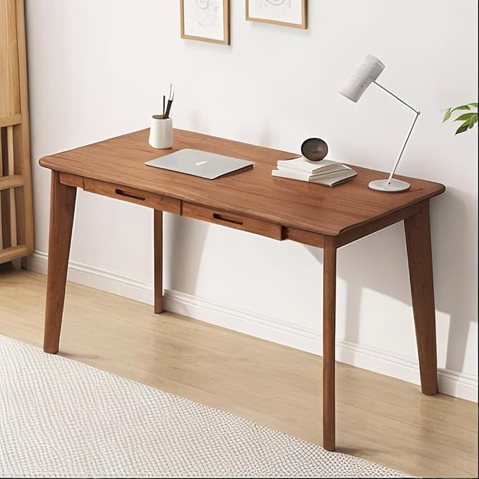 Writing Computer Desk Office Desk Computer Table Study Writing Desk with 2 Drawers for Home Office Modern Furniture