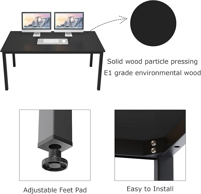 soges 47 inches Desk Computer Desk Home Office Table Writing Desk Study Table Computer Workstations PC Desk Gaming Desk Modern Simple StyleBlack