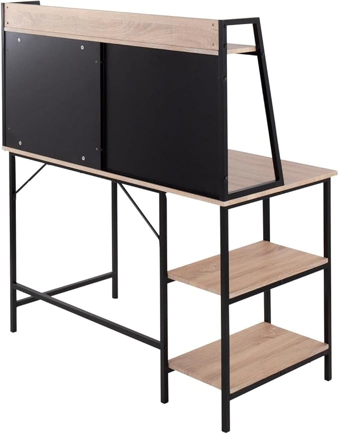 LumiSource Geo Shelf Desk Home Office Desk Computer Desk with Storage Small Desk for Bedroom Gaming Desk Contemporary Desk