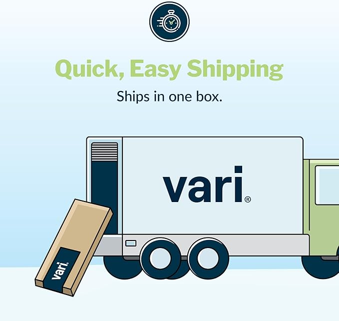 Vari Essential Electric Standing Desk for Home Office – 48x24 Sit-Stand VariDesk 4 Memory Height Presets 2-Piece Laminate Wood Top Sturdy T-Style Legs Supports 150 Lbs + Easy Assembly (White)