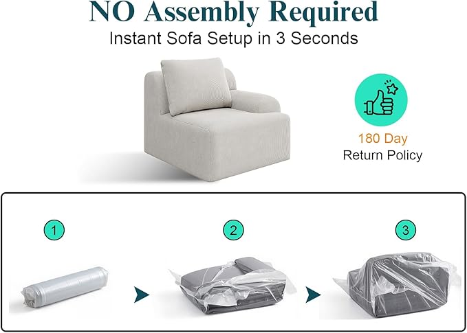 118 Boneless Couches for Living Room L-Shaped Deep Seat Cloud Couch 4 Seater Modular Sectional Sofa Plush Corduroy Convertible Oversized Couches No Assembly Required Beige