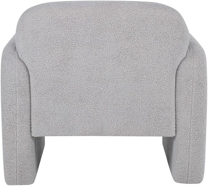 Stylish and Minimalist Teddy Fleece Single Sofa Chair with Arms and Pillow Armchair Accent Chair for Living Room Bedroom StudyGrey (Gray + Teddy)