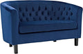 Modway EEI-2615 Prospect Velvet Upholstered Contemporary Modern Loveseat In Navy
