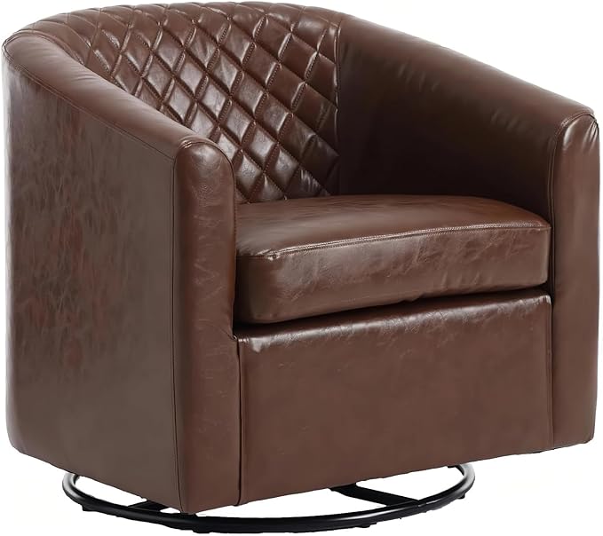Modern Style Swivel Barrel Accent Chair with 360° Rotation and Armrests Ideal Seating Solution for Living Room Bedroom and Reading Corner
