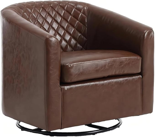 Modern Style Swivel Barrel Accent Chair with 360° Rotation and Armrests Ideal Seating Solution for Living Room Bedroom and Reading Corner
