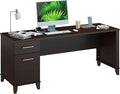 Bush Home 72-inch Home Office Desk with Drawers Large Computer Table for Personal Workspace Somerset Collection Mocha Cherry