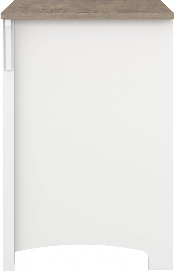 Bush Home Salinas 2 Drawer Lateral File Cabinet in Shiplap Gray and Pure White Home Office Storage Solution Organizer with Drawers for Workspace Filing Unit