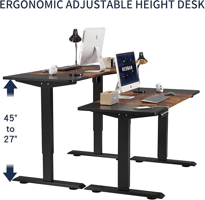 55 Inch Computer Desk with Power Outlets and USB Ports Large Office Desk for Home Office Modern Writing Table with Sturdy Frame