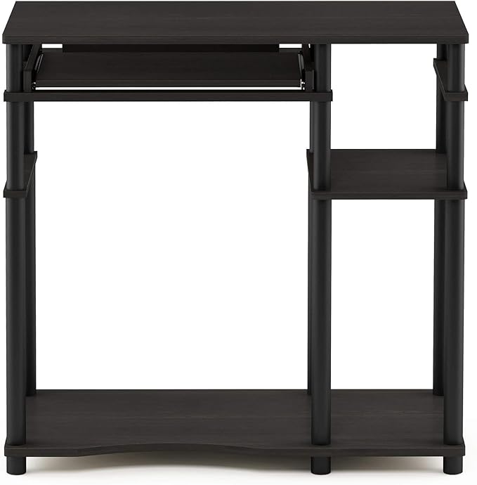Furinno Abbott Computer Desk with Bookshelf Espresso/Black