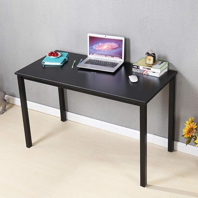 DlandHome 47 inch Computer Desk Home Office Table Writing Desk Study Table Gaming Desk Workstation Black