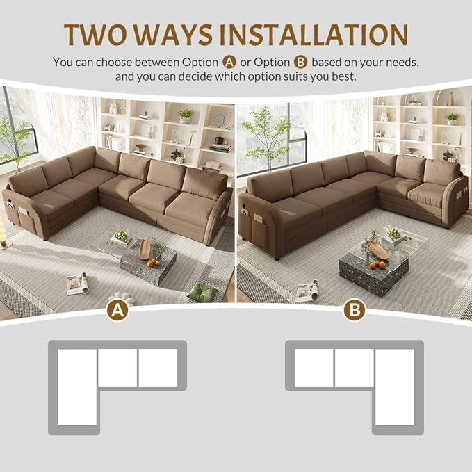 KEIKI 115 L-Shaped Sectional Sleeper Sofa for Home Office &amp Lounging Pull-Out Bed Couch with Reversible Left/Right Chaise USB Port &amp Side Storage