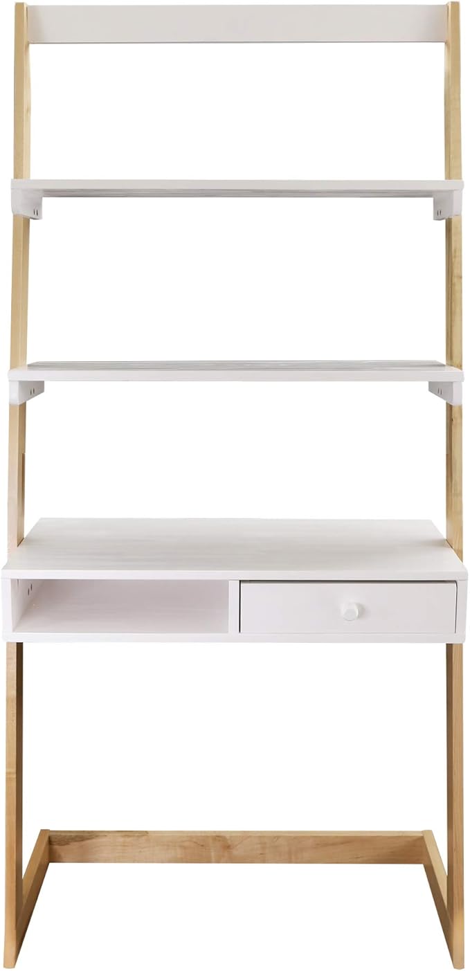 American Trails Freestanding Ladder Desk With Drawer Natural Maple/White