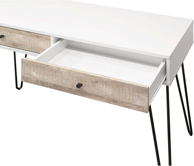 Taupe Oak Storage Desk - Modern Home Office &amp Study Space