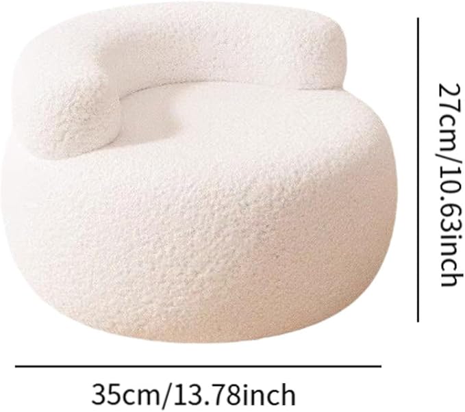 Footstool Lazy Sofa Mordern Seat Furniture Accent Chair Ottoman Floor Sofa for Living Room Office Entryway Playroom Bedroom White
