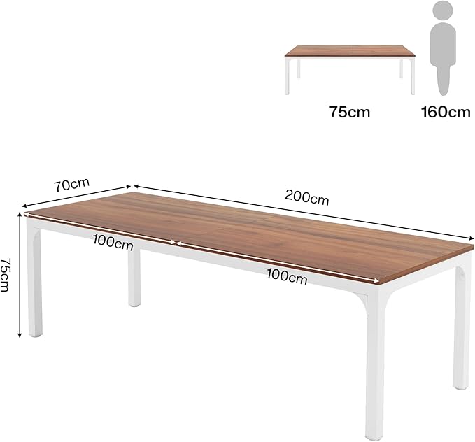 Tribesigns 2-Person Home Office Desk 78.7 Extra Long Modern Desk Double Workstation for Home Office Work Desk for Two People (Walnut)