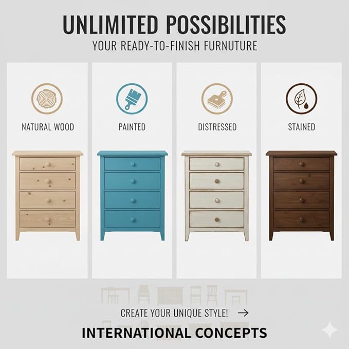 International Concepts Mission Side Chair with Arms Solid Parawood Unfinished