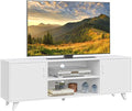 Panana TV Stand Entertainment Center with 2 Doors and 2 Cubby Storages Cabinets for up to 65 inch for Living Room Bedroom (White 53.5 inch)
