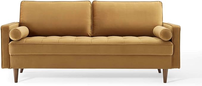 Modway EEI-3764-COG Valour Performance Velvet Sofa Cognac
