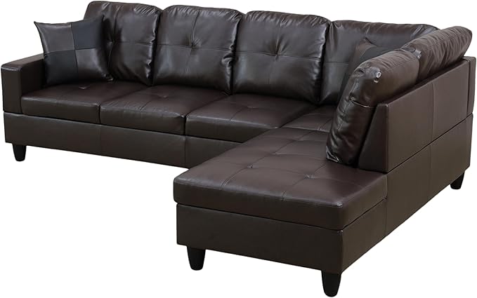 L-Shaped Combination Sofa Set Luxurious Synthetic Leather Living Room Sofa Suitable for Living Rooms Bedrooms Apartments and Offices