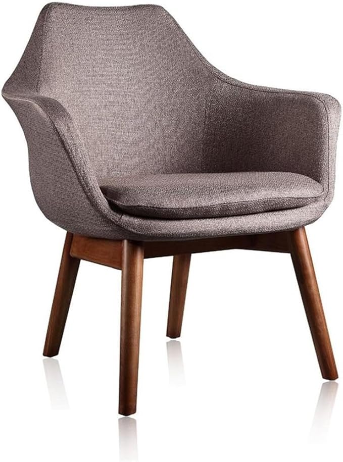 Manhattan Comfort Cronkite Mid Century Modern Living Room Tulip Style Twill Weave Accent Chair 28.7 Set of 1 Grey