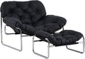 Living Room Chair Lazy Chair with Ottoman Recliner Chair Black Comfy Chairs Dorm Lounge Chair Reading Chairs Soft Chair Bedroom Office